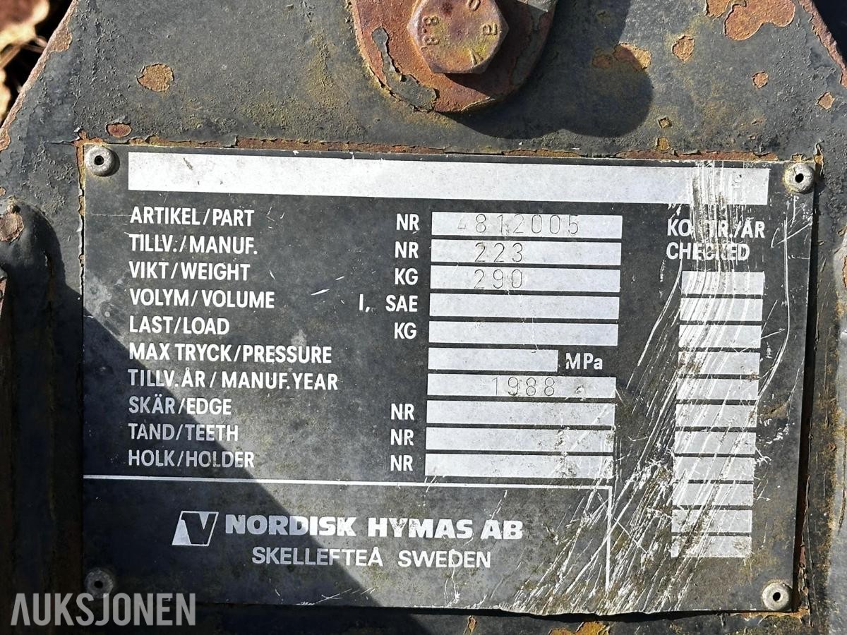 1988 Nordisk Hymas hydraulisk snøskjær/plogskjær – 290 kg